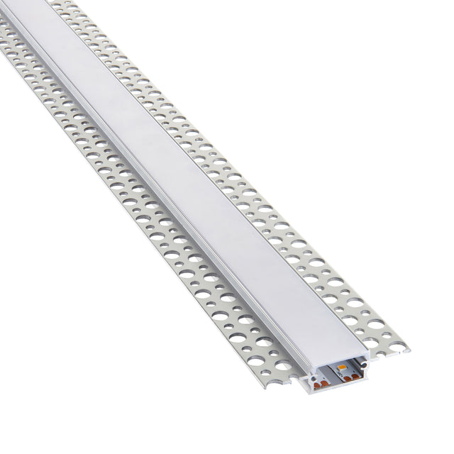 Rigel Plaster-in Wide 2m Aluminium Profile/Extrusion Silver