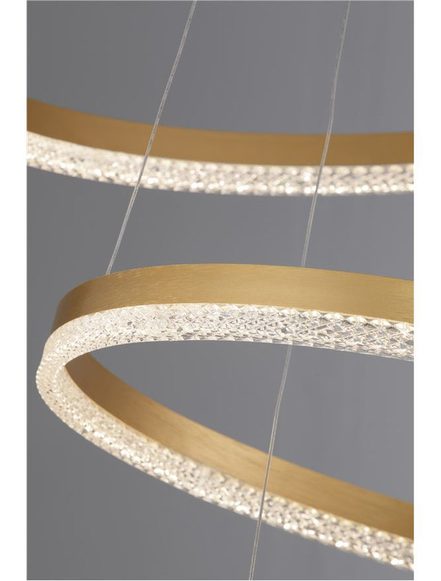 ADRIA Triac Dimmable Brass Gold Aluminium LED 97 Watt 220 Volt 9452Lm 3000K IP20 D: 80 H: 300 cm Adjustable Height