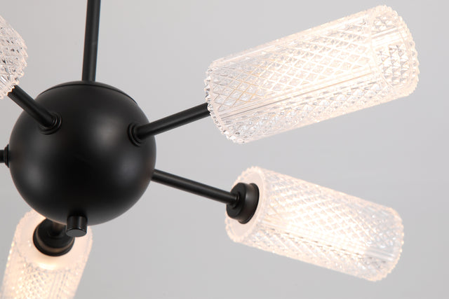 Cosmic 5Lt Semi-flush Black Metal with Textured Acrylic