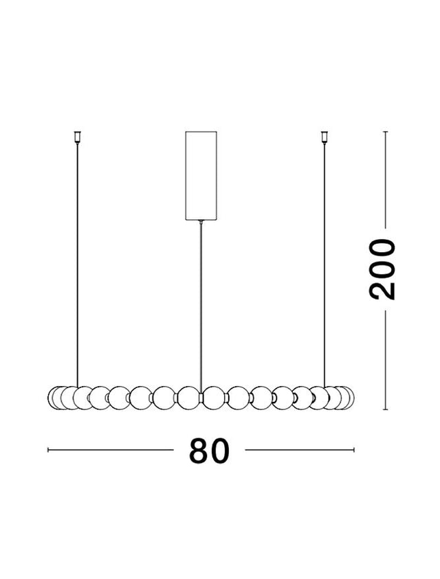 PERLA Triac Dimmable Gold Metal & Opal Glass LED 72 Watt 230 Volt 6492Lm 3000K IP20 Included Remote Control D: 80 H: 200 cm Adjustable Height Included Remote control