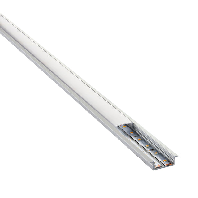 RigelSLIM Recessed Wide 2m Aluminium Profile/Extrusion Silver
