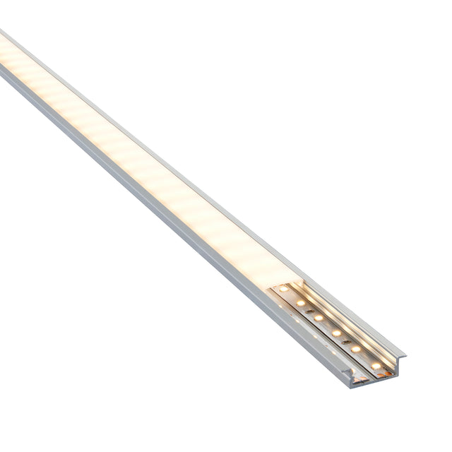 RigelSLIM Recessed Wide 2m Aluminium Profile/Extrusion Silver