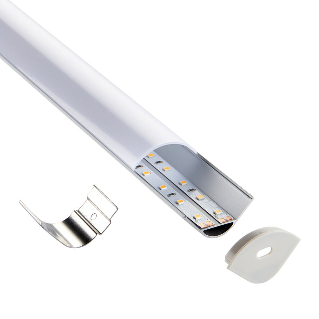 Rigel Corner Wide 2m Aluminium Profile/Extrusion Silver