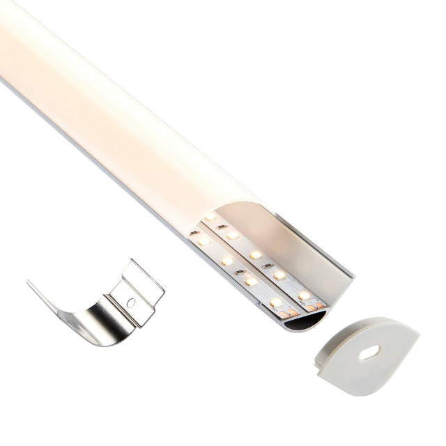 Rigel Corner Wide 2m Aluminium Profile/Extrusion Silver