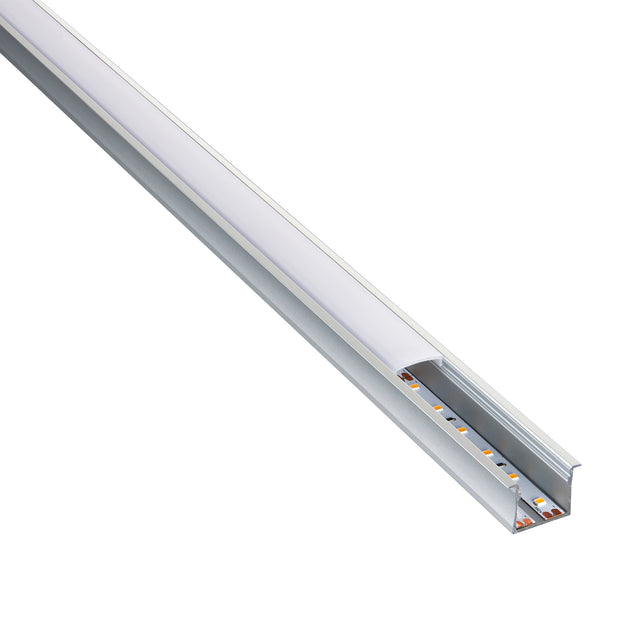 Rigel Recessed Wide 2m Aluminium Profile/Extrusion Silver