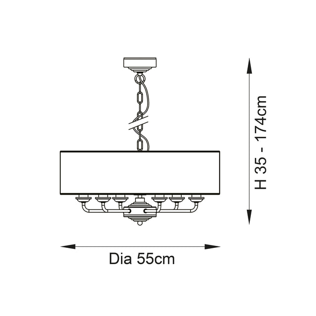 Highclere 6lt Pendant