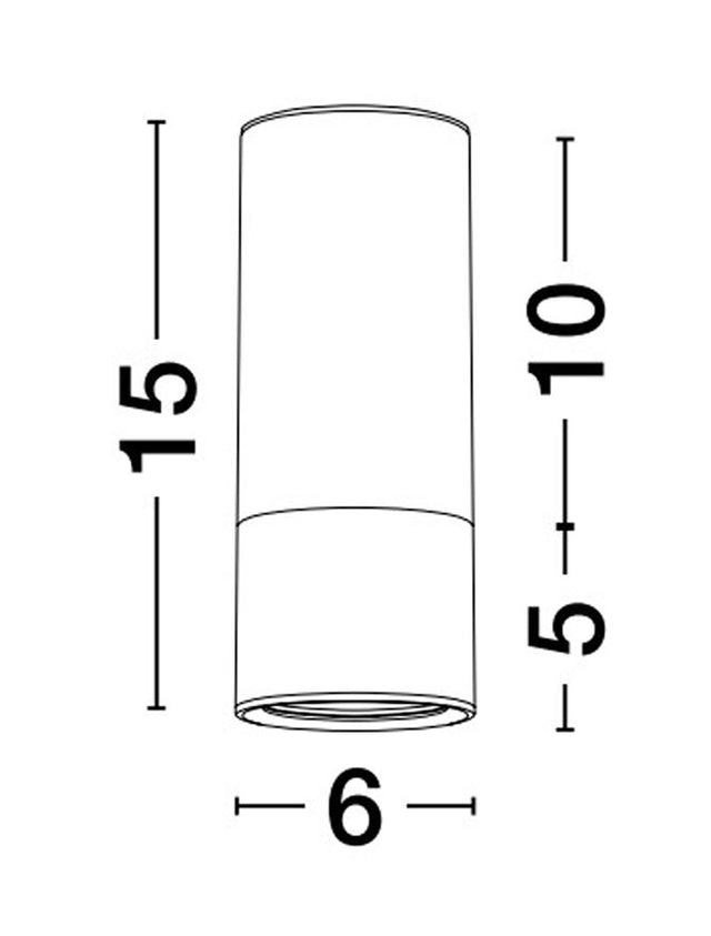 PICTO Sandy Black & Gold Aluminium LED GU10 1x10 Watt 230 Volt IP20 Bulb Excluded D: 6 H: 15 cm