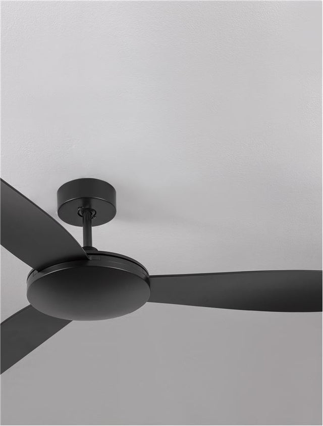 BLAIRE Fan Black Aluminium Black ABS D: 132 cm H: 43 cm 6 Speed Remote, 54’’ Blade DC 38W,AC220-240V 5250CFM 220RPM,4.7Kg Summer/Winter Function,Remote Control,2 Years Light & control 10 Years motor, Class I