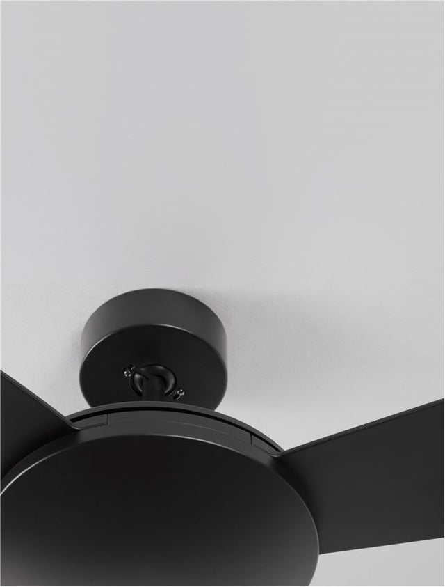 BLAIRE Fan Black Aluminium Black ABS D: 132 cm H: 43 cm 6 Speed Remote, 54’’ Blade DC 38W,AC220-240V 5250CFM 220RPM,4.7Kg Summer/Winter Function,Remote Control,2 Years Light & control 10 Years motor, Class I