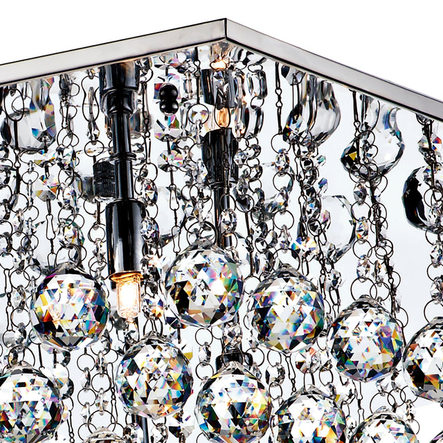Abacus 8 Light Flush Polished Chrome Crystal