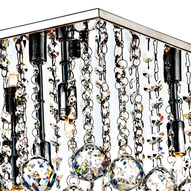 Abacus 5 Light Flush Polished Chrome Crystal
