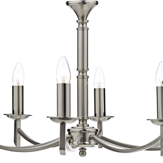 Ambassador 8 Light Dual Mount Chandelier Satin Chrome