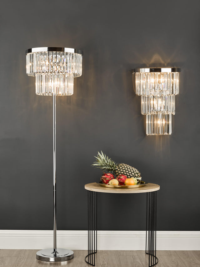 Angel 6 Light Wall Light Polished Chrome Crystal