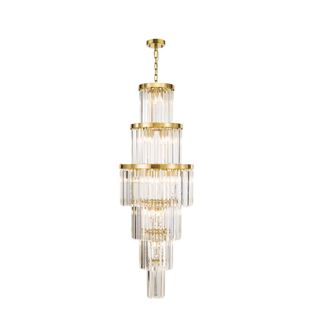 Angel 28 Light Chandelier Crystal and Antique Gold