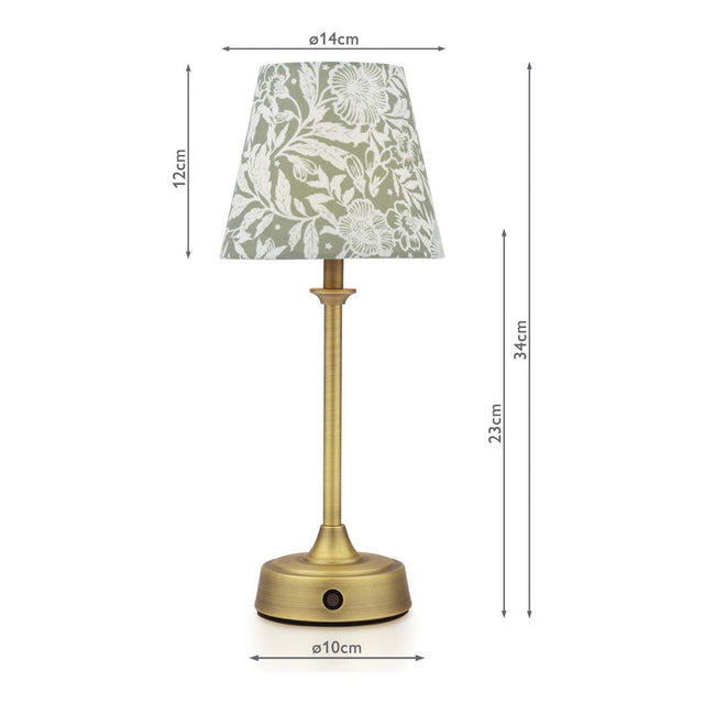 Joules Apsley Rechargeable Table Light Green Print
