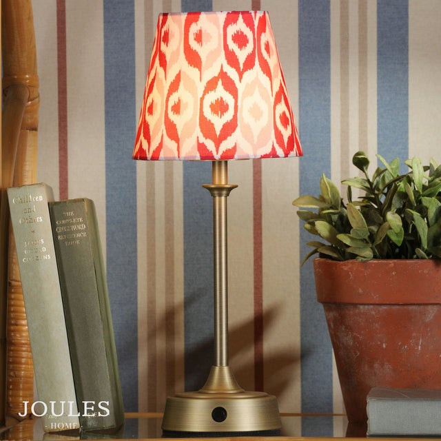 Joules Apsley Rechargeable Table Light Isla Ikat Red