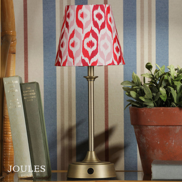 Joules Apsley Rechargeable Table Light Isla Ikat Red