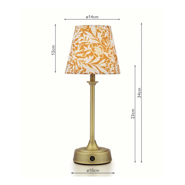 Joules Apsley Rechargeable Table Light Yellow Print