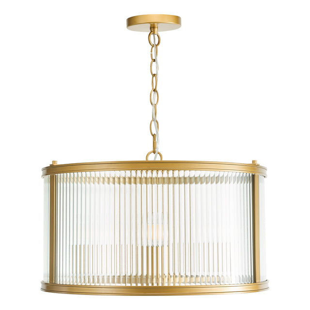 Bianka 3 Light Pendant Bronze and Ribbed Glass