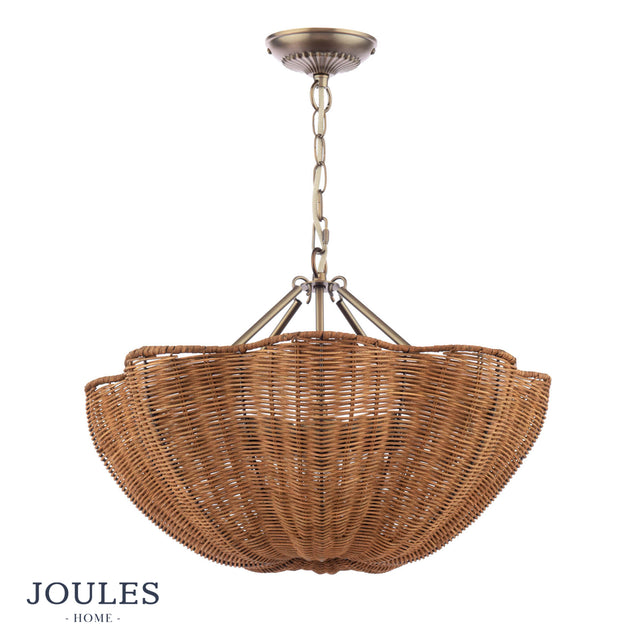Joules Braywick 3 Light Rattan Ceiling Light