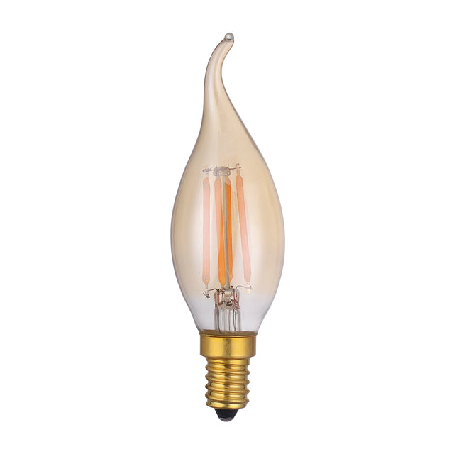 E14 LED DIM VINT CNDL TIP LAMP 4W 250LM 1800K G