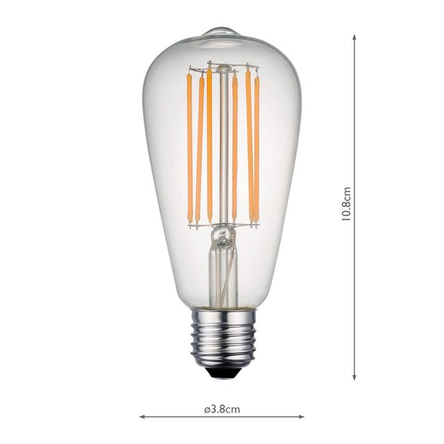 IND E27 LED FILAM RUSTIC LAMP 7W 750LM DIM CLEAR