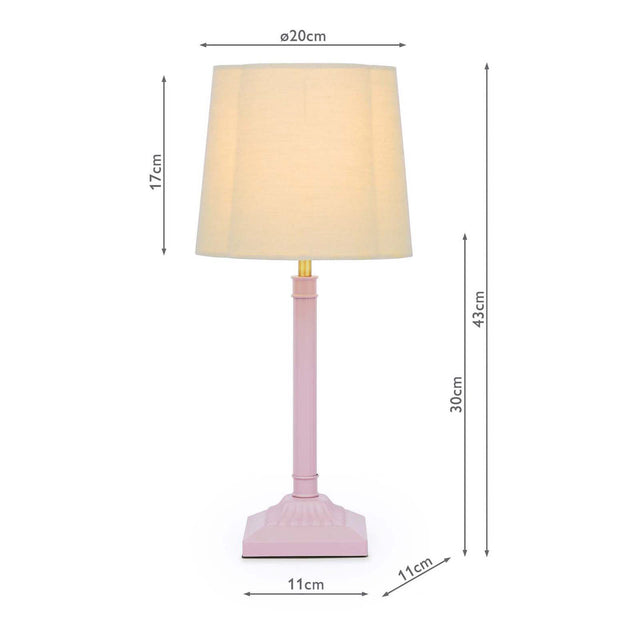 Joules Buscot Table Lamp Scallop Shade Pink