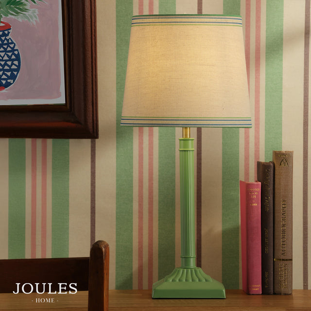 Joules Buscot Table Lamp Stripe Shade Green