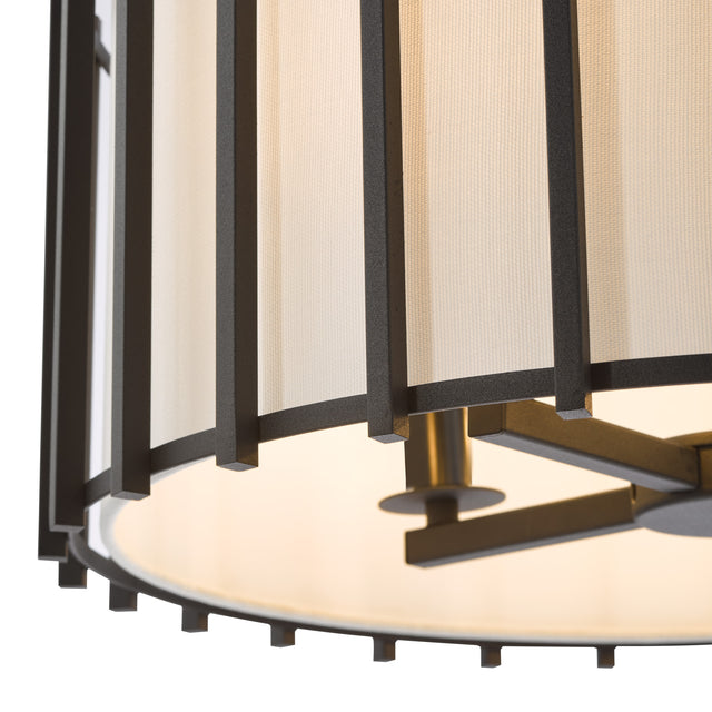 Cagliari 4 Light Armed Pendant Matt Black and Ivory