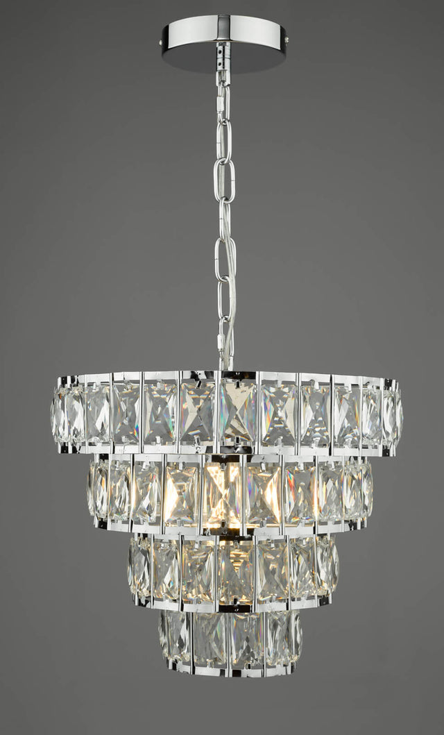 Cerys Single Pendant Polished Chrome Crystal