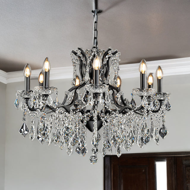 Matt Black Toledo Crystal Chandelier