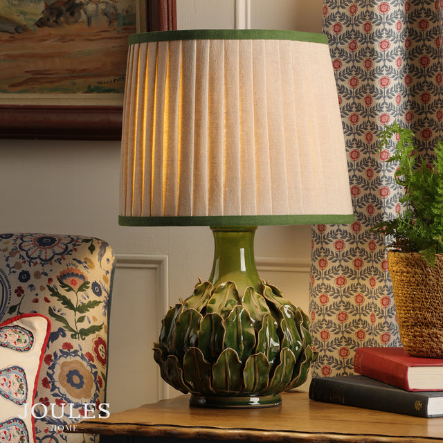 Joules Chatsworth Tall Ceramic Table Lamp Green