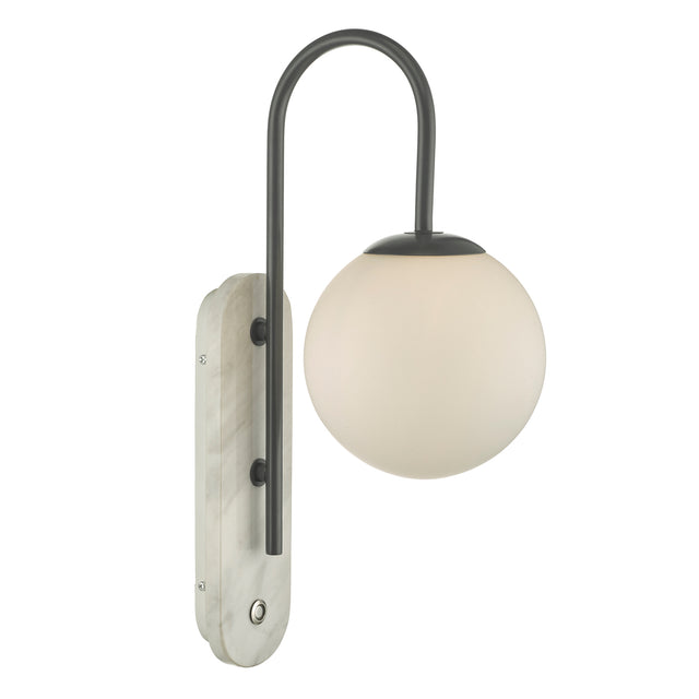 Deuce Bathroom Wall Light Marble Opal Glass IP44