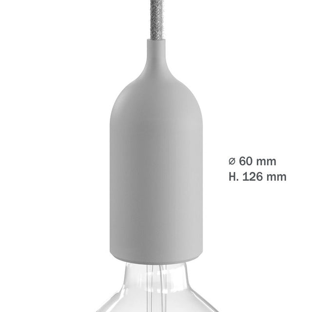 Outdoor pendant lamp with 5m textile cable with IP65 lampholder - Black (H723B)
