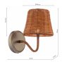 Joules Elcot Rechargeable Wall Light Dark Rattan