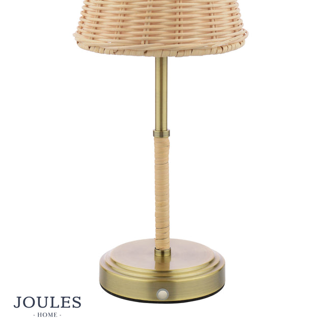 Joules Elcot Rechargeable Table Light Natural Rattan