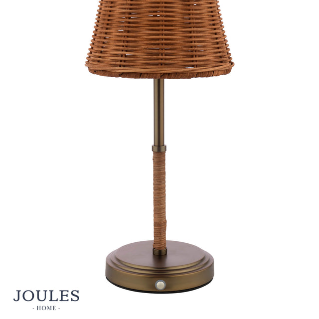 Joules Elcot Rechargeable Table Light Dark Rattan