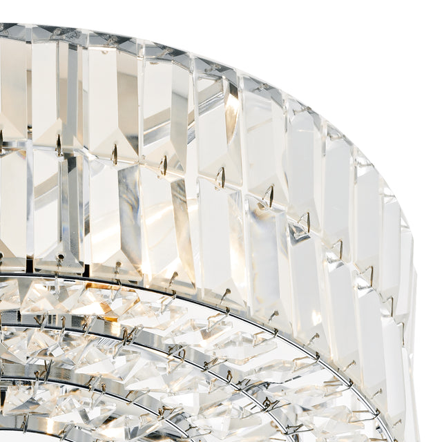 Errol Crystal Semi Flush Fitting Polished Chrome