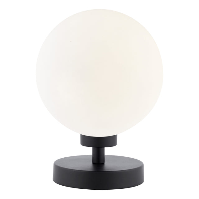 Esben Touch Table Lamp Matt Black and Opal Glass