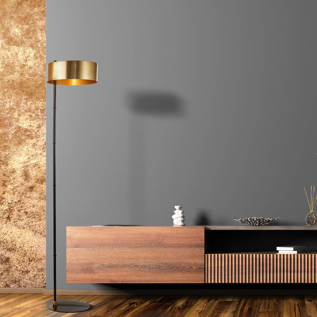 Knox Floor Lamp - Black & Gold Metal