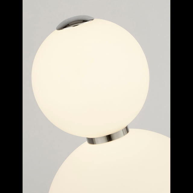 Snowball Table Lamp - Chrome Metal & Opal Glass
