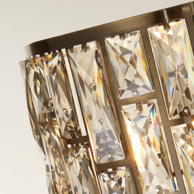 Bijou Floor Lamp - Antique Brass Metal & Champagne Glass