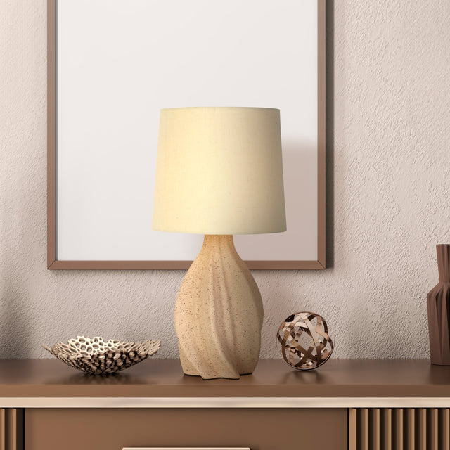 Twist 1Lt Table Lamp, Ceramic with Linen Shade