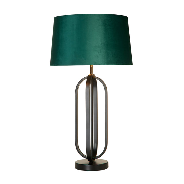 Chic Table Lamp - Black Metal with Emerald Shade