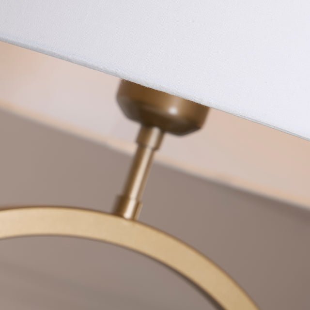 Elegant Table Lamp - Bronze Metal With White Shade