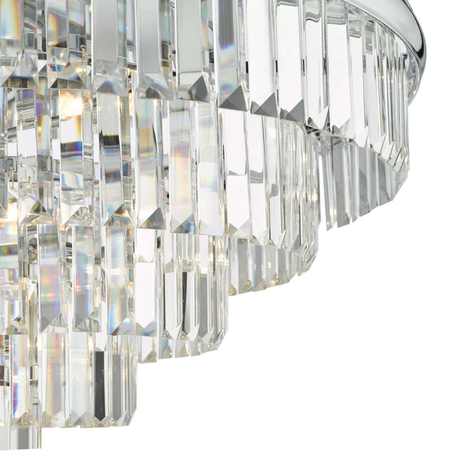 Eulalia 12 Light Flush Polished Chrome Crystal