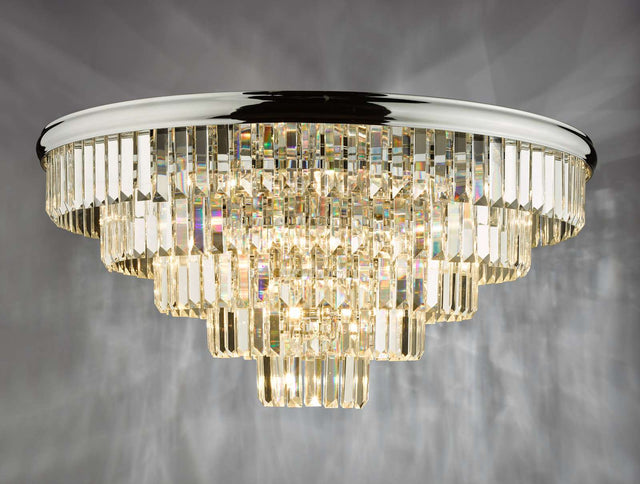 Eulalia 12 Light Flush Polished Chrome Crystal
