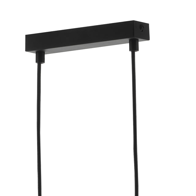 Feya 3 Light Bar Pendant Matt Black Smoked Glass