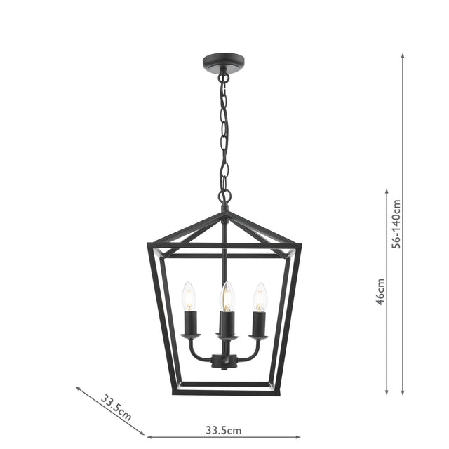 Fionn 4 Light Pendant Matt Black