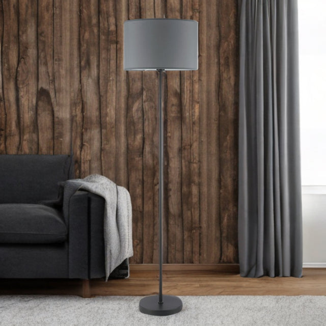 Black W/ Grey Shade Ashley Floor Lamp